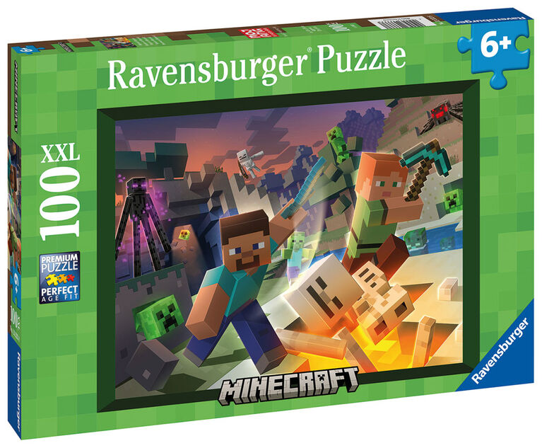 Ravensburger Monstre Minecraft Puzzle 100 pièces