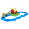 Mighty Express, Farm Station Adventure Bucket and 11-Piece Train Track Set with Exclusive Farmer Faye Toy Train