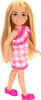 Barbie Chelsea Doll, Small Doll Wearing Removable Checked Dress with Blonde Hair & Blue Eyes
