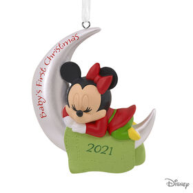 Hallmark Disney Minnie Mouse Baby's First Christmas 2021 Christmas Ornament - English Edition