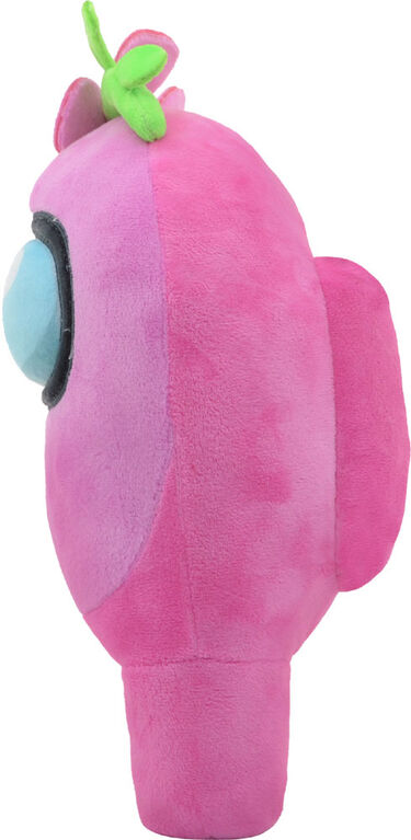 YuMe Among Us 12-Inch Plush Toy with Hat - Pink, Flower Pin