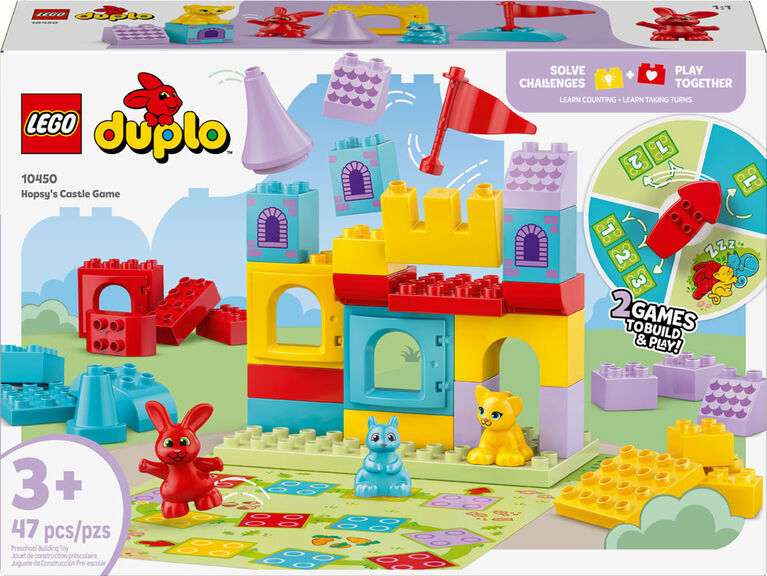 LEGO DUPLO Le Jeu du Château de Hopsy, Jouet de Construction d'Apprentissage par le Jeu, 3 Figurines d'Animaux 10450