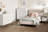 Dylane Table de chevet 2 tiroirs Blanc solide
