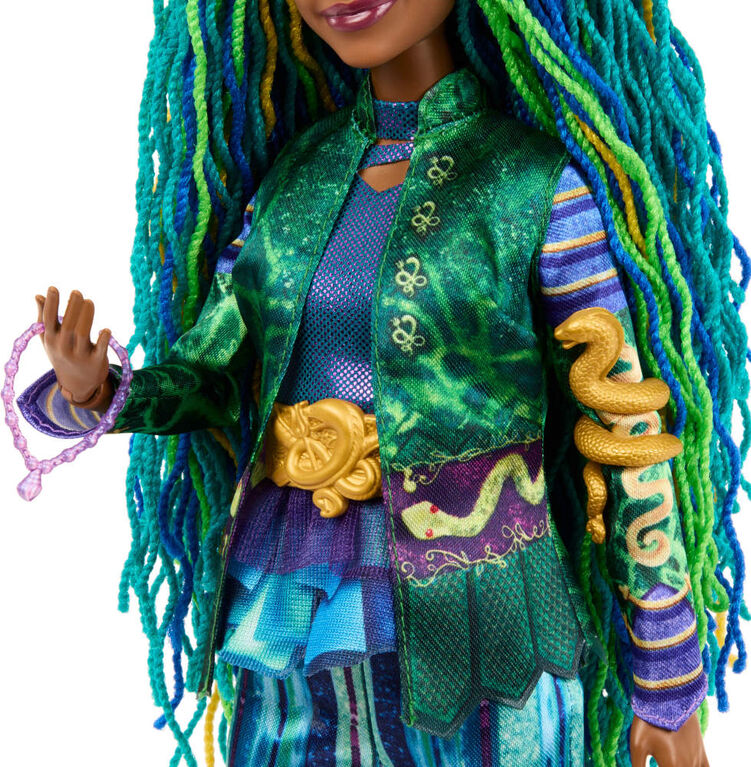 Poupée mode et accessoires ​The Pocket Watch / Descendants: The Rise of Red de Disney de Mattel, Uliana, soeur cadette d'Ursula, avec vêtements et collier inspirés du film