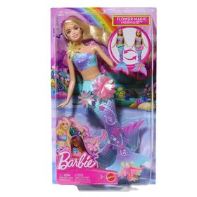 Barbie-Sirène Fleur Magique-Poupée aux longs cheveux blonds
