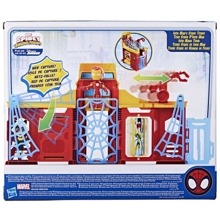 Marvel Spidey and His Amazing Friends Stark Tower Playset with Iron Man Action Figure