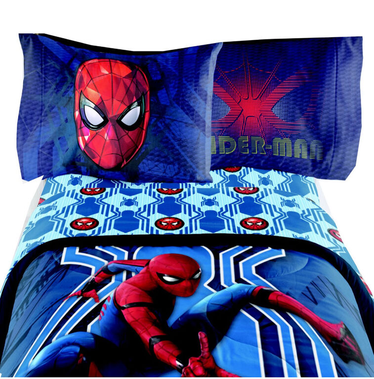 Spiderman Homecoming Twin Sheet Set, Spiderman Bedding Twin