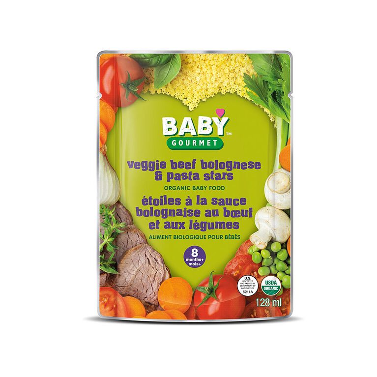 Baby Gourmet Étoiles à la sauce bolognaise au b?uf et aux légumes.
