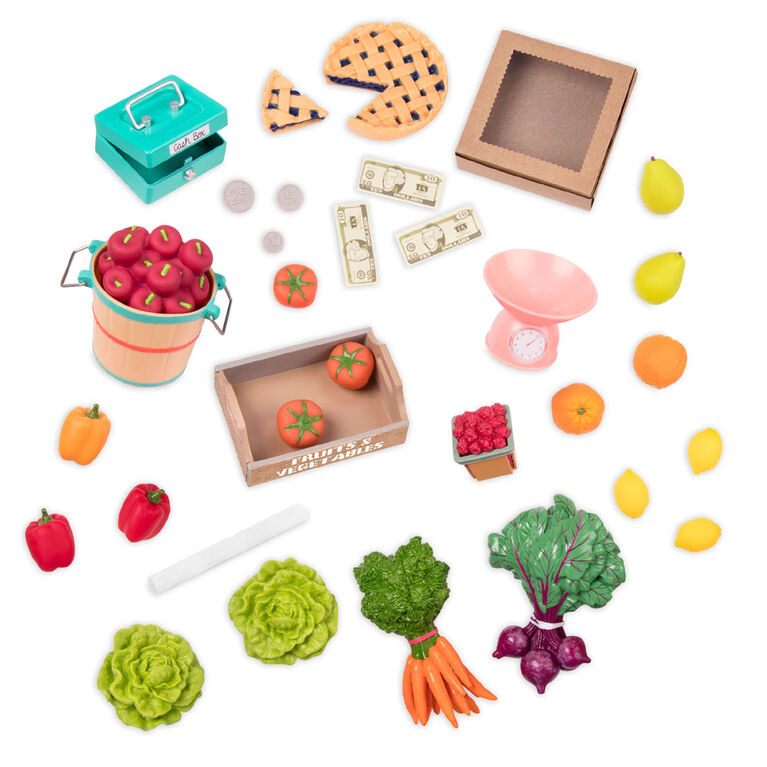 Our Generation, Farmer's Market Set, Play Food Stand for 18-inch Dolls