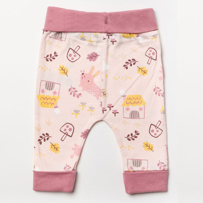 Home Grown Baby 3 Piece Jogger Set: Dusty Pink Woodland 