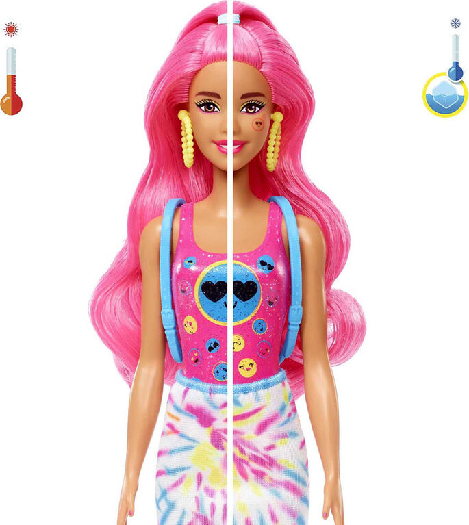 Barbie - Color Reveal - Poupée, 7 surprises, Série Tie-Dye Fluo