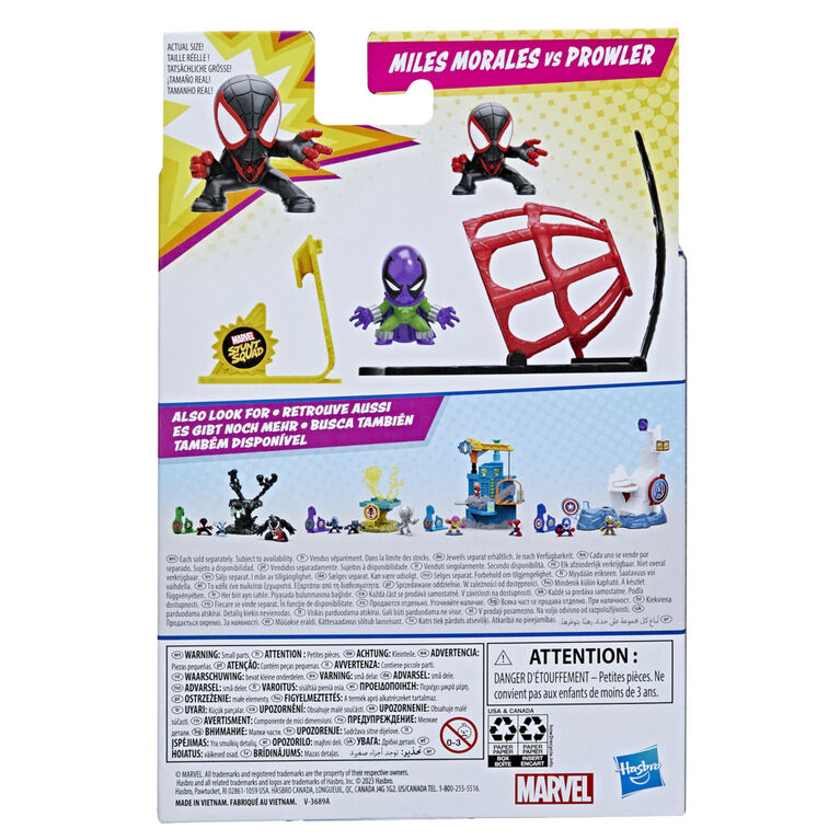 Marvel Stunt Squad Miles Morales vs. Prowler Playset with 1.5 Inch Action Figures