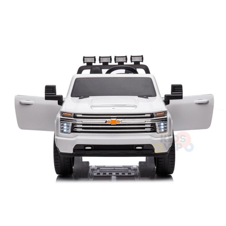 KidsVip 24V Chevrolet Silverado Ride on Truck W/RC- White - English Edition