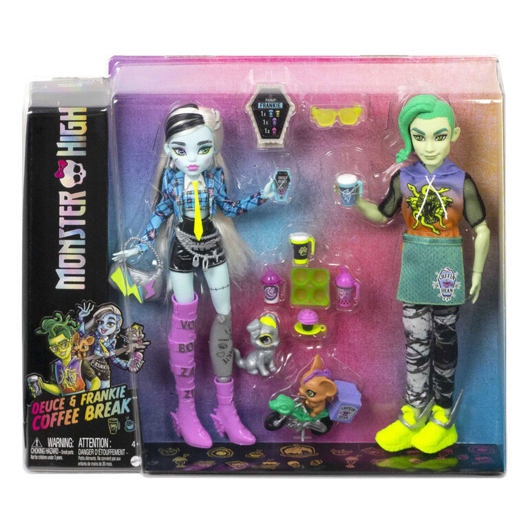 Monster High Coffret de 2poupées Deuce Gorgon et Frankie Stein