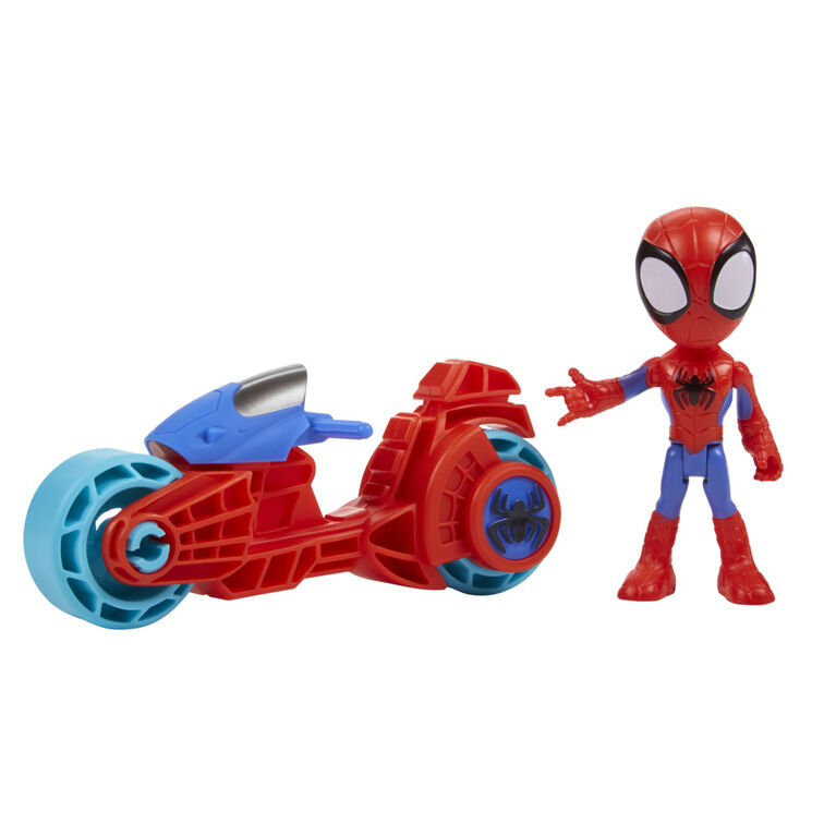 Marvel Spidey and His Amazing Friends, Spidey Action Figure, Toy Motorcycle
