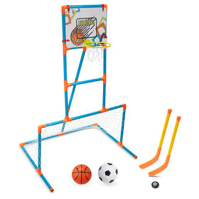 Out2Play - 3 In 1 Sport Set Basketball, Soccer, Hockey