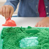 Kinetic Sand Sandbox Set, 1lb Green Play Sand, Sandbox Storage, 4 Molds and Tools, Sensory Toys