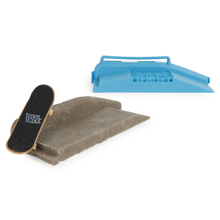 Tech Deck DIY Concrete, Coffret à modeler réutilisable avec fingerboard Enjoi exclusif, rail, moules et kit de skatepark