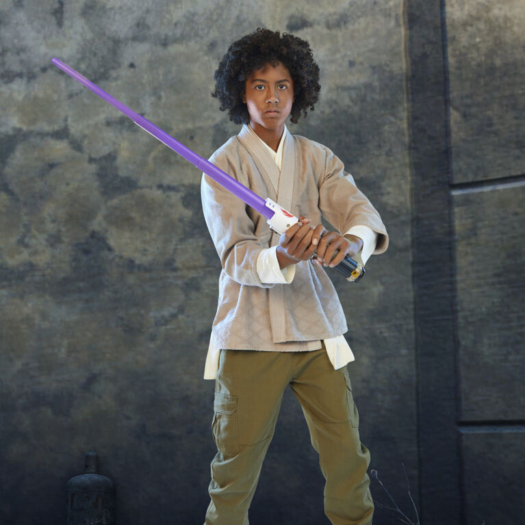 Star Wars Lightsaber Forge, Sabre laser de Mace Windu à lame violette extensible, jouet de déguisement personnalisable