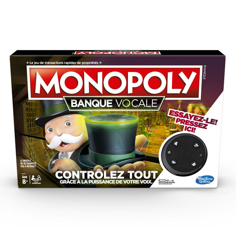 Monopoly Voice Banking Electronic Family Board Game - French Edition