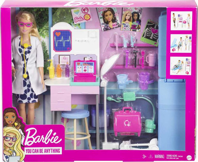 Barbie Medical Doctor Playset with Blonde Barbie Doctor Doll, 20+ Medical Accessories