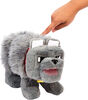 Minecraft Dennis the Wolf Interactive Plush Toy with Sounds & Moving Mouth, Inspired by the Movie