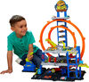 Hot Wheels Mega Loop Garage Playset with 1 Die-Cast Toy Car & 1 Toy Helicopter in 1:64 Scale