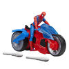 Marvel Spider-Man Arachno-moto lance-toile avec figurine de 10 cm et 2 toiles