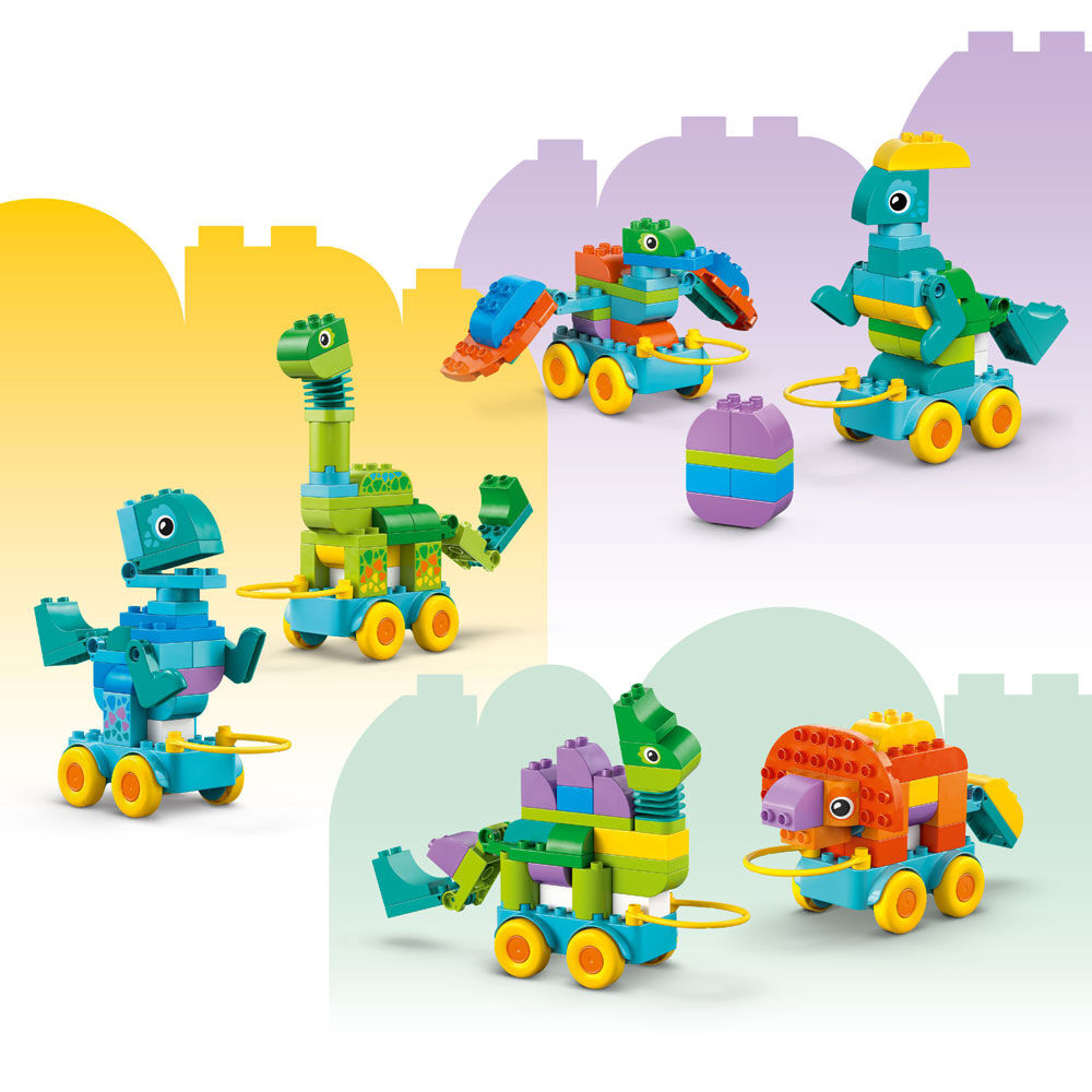 LEGO DUPLO Town 3 in 1 Dinosaurs on Wheels Learning Toy for Toddlers, Ages 3+ - 10451