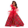 ​Barbie 2024 Holiday Barbie Dolls, Seasonal Collector Gift, Barbie Signature, Plaid Gown with Red Bow, Displayable Packaging, Light Brown Hair