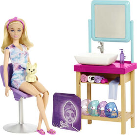 Barbie-Coffret Spa et Masques Paillettes