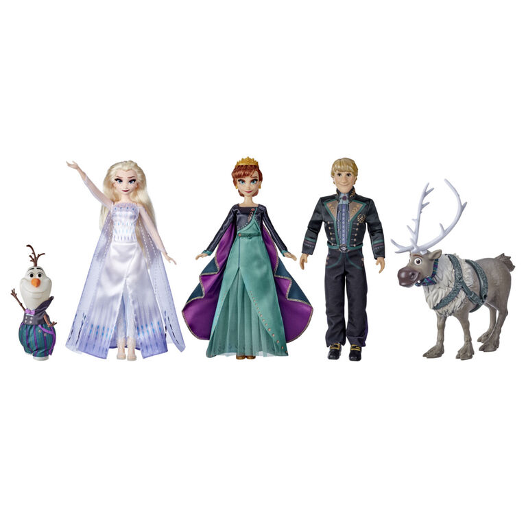 Disney's Frozen 2 Frozen Finale Set, Anna, Elsa, Kristoff, Olaf, Sven Dolls with Fashion Doll Clothes and Accessories