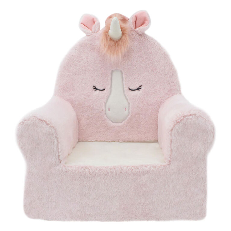 Peluche Fauteuil Licorne Rose