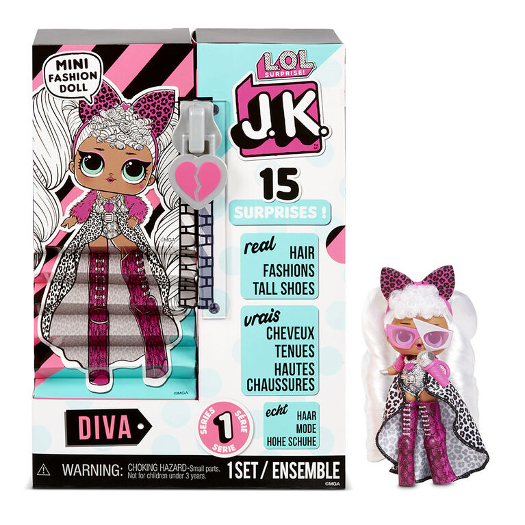 Mini poupée-mannequin L.O.L. Surprise! JK Diva avec 15 surprises