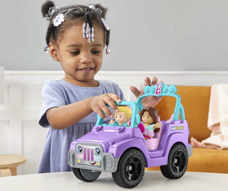 Fisher-Price Little People Barbie Véhicule de plage, musique, sons, 2 figurines - Édition française