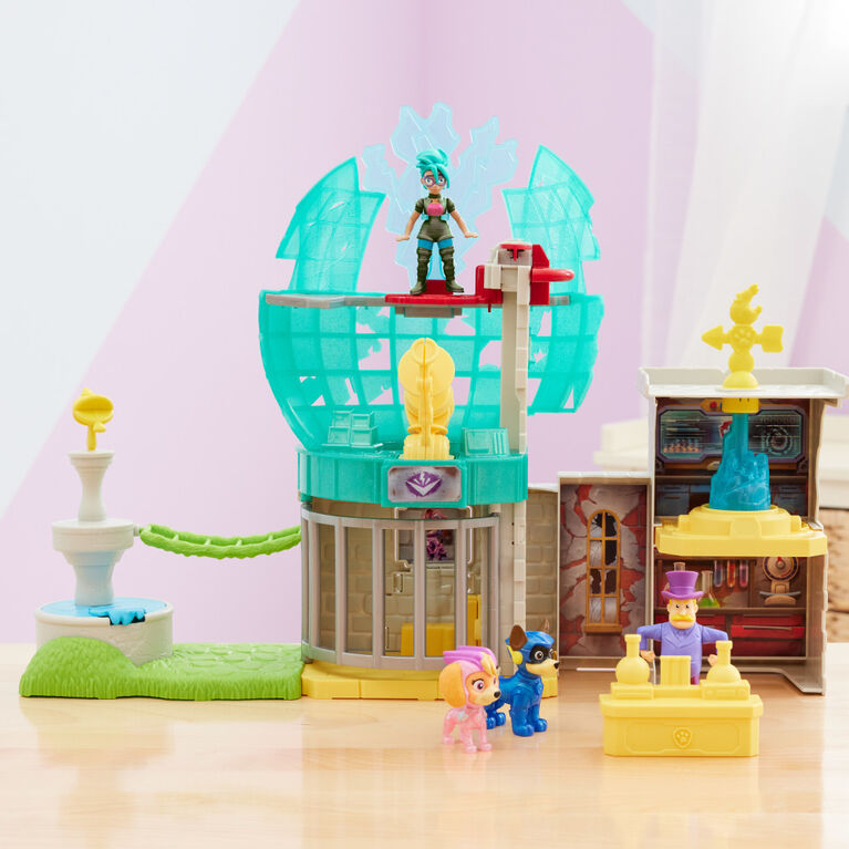 PAW Patrol: The Mighty Movie, Observatory Playset, with Mighty Pups Marshall, Vee & Mayor Humdinger Toy Figures