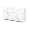 Fusion 6-Drawer Double Dresser- Pure White