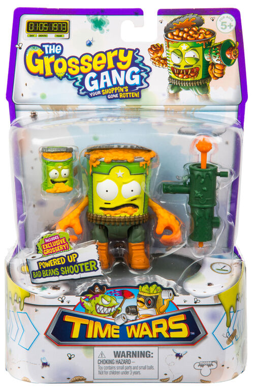 The Grossery Gang Time Wars Wave 2 Action Figure &ndash; Bad Beans Shooter