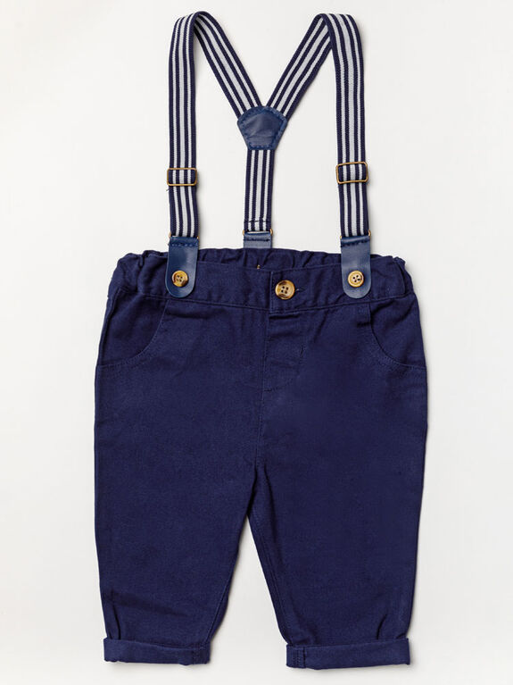 Ensemble de bretelles garçon Little Gent bleu marine 0-3M