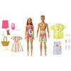 Barbie Gift Set with Convertible Car, Pool, Barbie Doll and Ken Doll in Swimwear