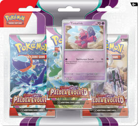 Emballage-coque de 3 paquets Pokémon Écarlate et Violet Évolutions à Paldea