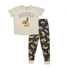 Garfield 2 Piece Pajama Set - Beige/Black