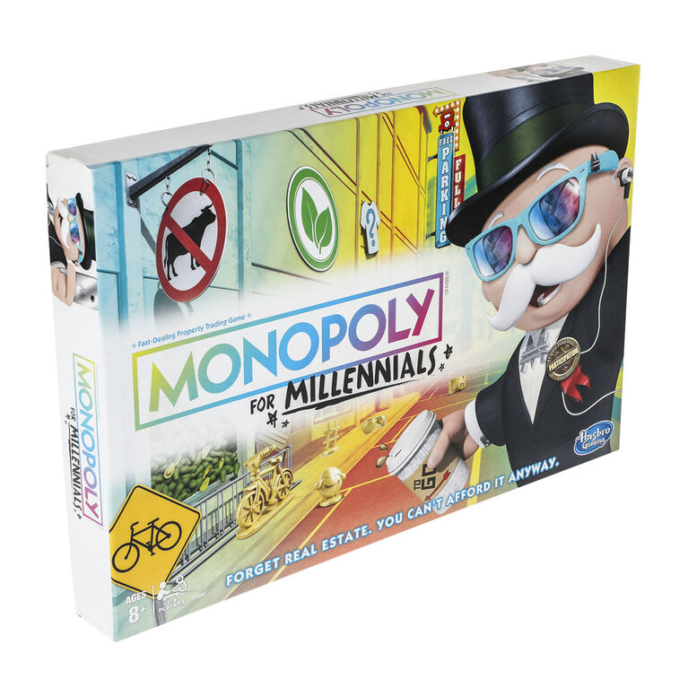 Jeu de plateau Monopoly pour Milléniaux