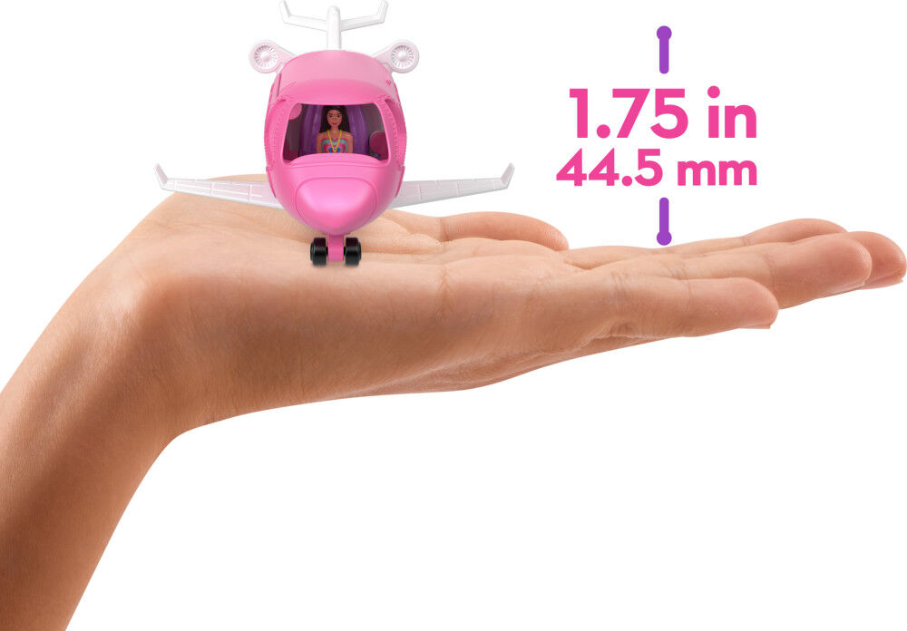 Barbie Mini BarbieLand Doll Toy Vehicle Sets 1.5 inch Barbie Doll Iconic Toy Vehicle with Color Change Surprise Dreamplane