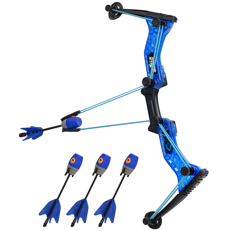 Zing Hyperstrike Bow Pack, Blue,1 Bow And 4 Zonic Whistle Arrows, Shoot Over 250 Feet English