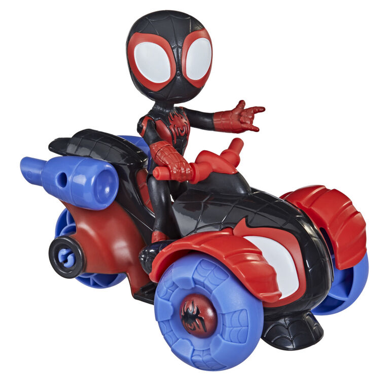 Marvel Spidey and His Amazing Friends, figurine Miles Morales avec Techno-quad