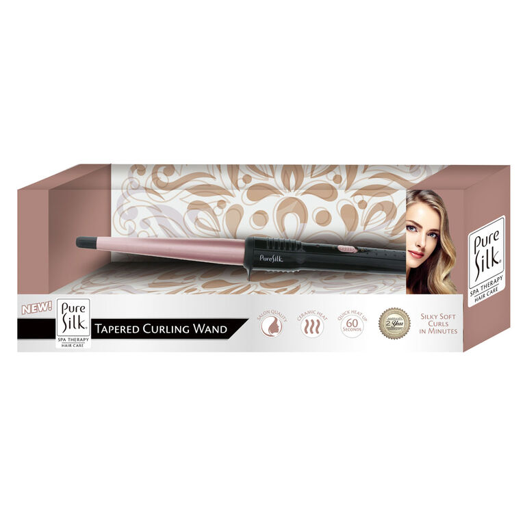 Pure Silk Ceramic Tapered Curling Wand