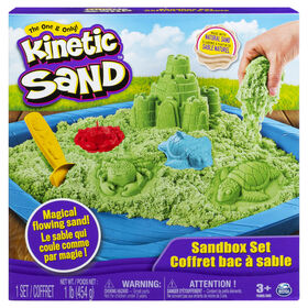 Kinetic Sand, coffret Bac &agrave; sable avec 454 g (1 lb) de sable Kinetic Sand vert