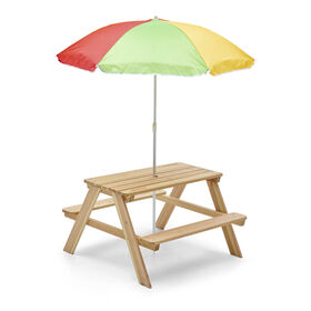 Table de pique-nique de jardin avec parasol pour enfants