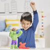 Marvel Spidey and His Amazing Friends Power Smash Hulk, Face-Changing 10-inch Hulk Figure with Brick Wall Accessory